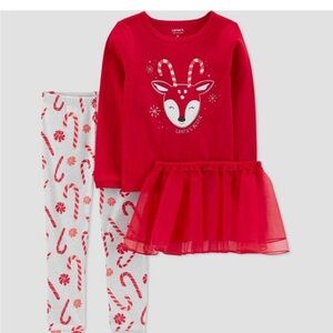 Carter's Festive Red Reindeer Pajama Set